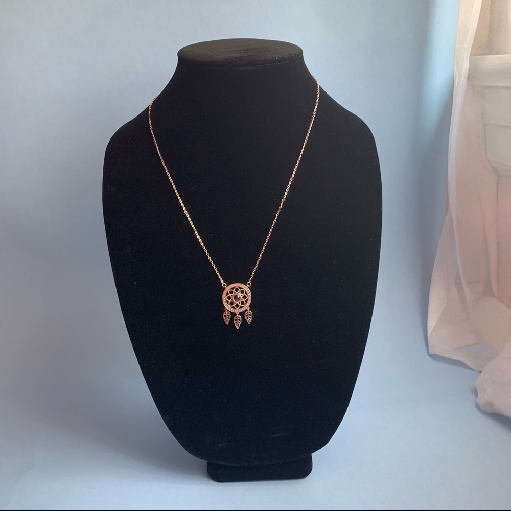 Color-Changing Dream Catcher Rose Gold Necklace